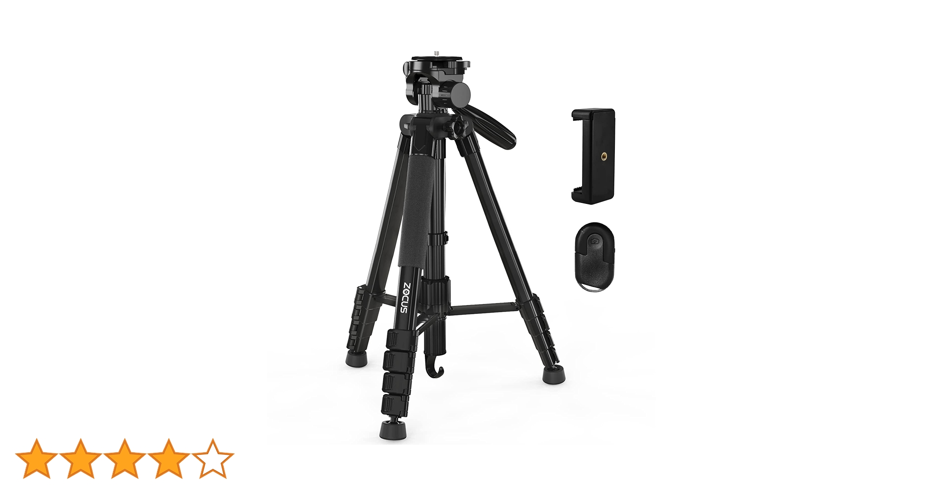 Amazon | ZOCUS 三脚 リモコン付き 一脚可変式 全高1900mm 脚径